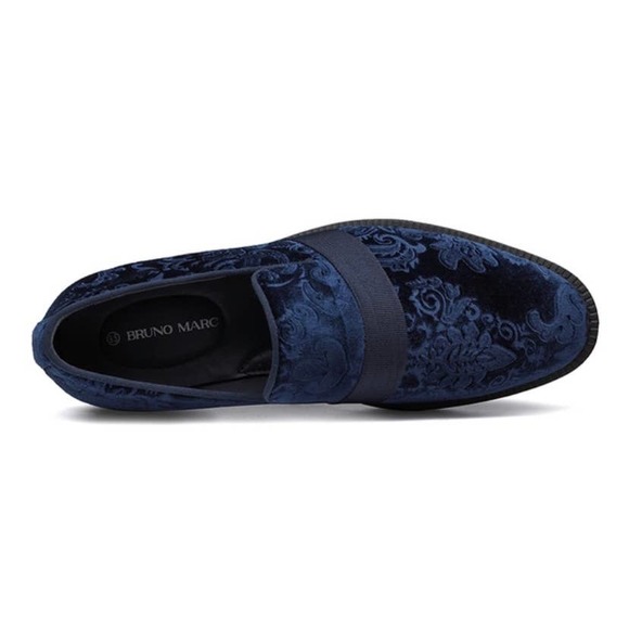 Men's Blue Velvet Loafers - Picture 4 of 7